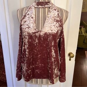 American Eagle Outfitters velvet like cold shoulder small A1